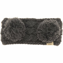 Load image into Gallery viewer, KIDS Solid Double Pom Head Wrap
