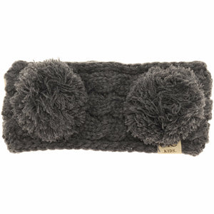 KIDS Solid Double Pom Head Wrap