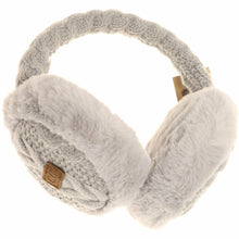 Load image into Gallery viewer, Cable Knit Faux Fur Earmuff
