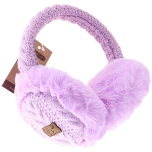 Cable Knit Faux Fur Earmuff