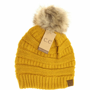 Fur Pom CC Beanie