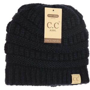 Kids Solid Fuzzy Lined CC Beanie