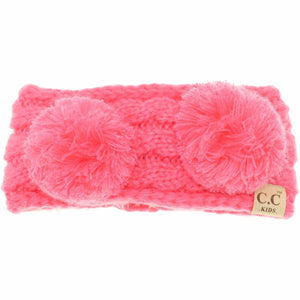 KIDS Solid Double Pom Head Wrap