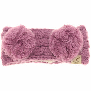 KIDS Solid Double Pom Head Wrap