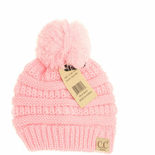 Load image into Gallery viewer, Kids Solid Pom CC Beanies
