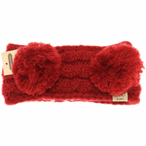 KIDS Solid Double Pom Head Wrap