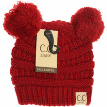 Load image into Gallery viewer, BABY Solid Double Pom CC Beanie
